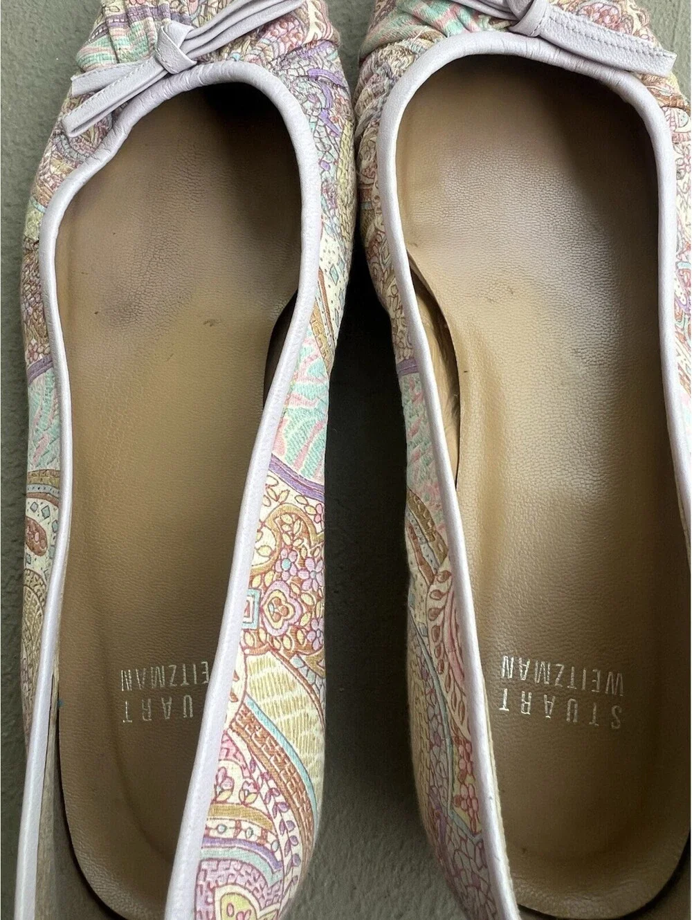 Stuart Weitzman Women's Shoes Paisley Pastel Slip On Flats Size 7.5M